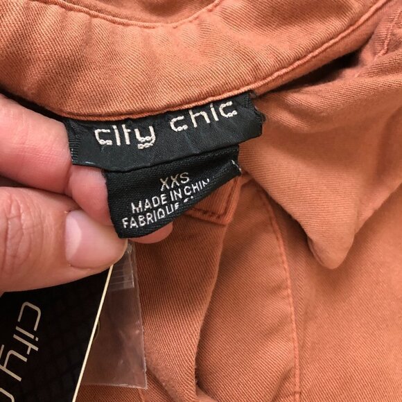 CITY CHIC Top Women's Size XXS Oversized Winter Lust Shirt Brown/Copper NWT - Picture 7 of 12